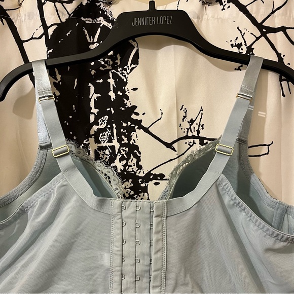 Cacique Lace Balconette Bra Underwire Lace Up Accents Blue 42DD - Picture 9 of 13